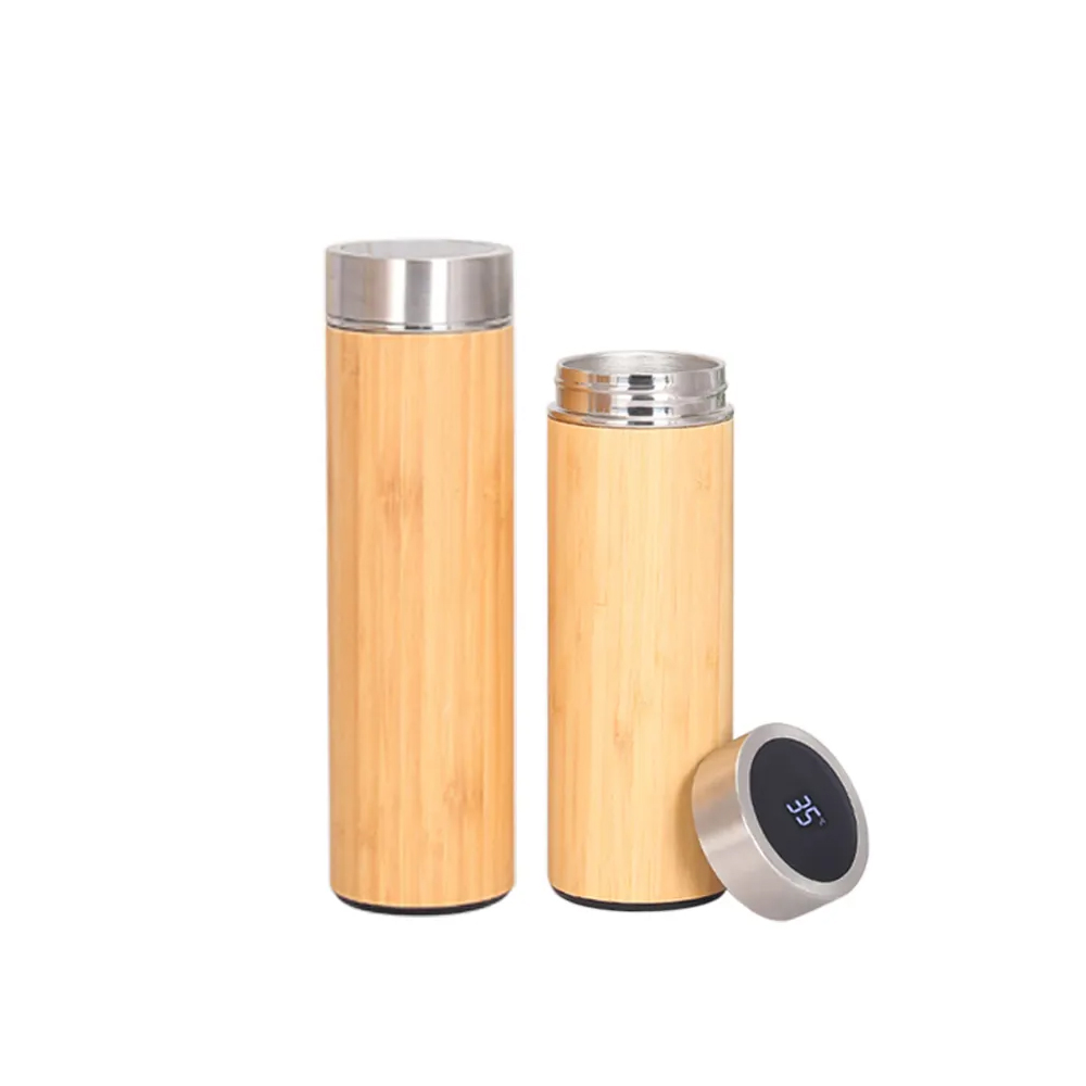 Eco-Friendly Bamboo Flask with LED Temperature Display – Stylish & Sustainable
