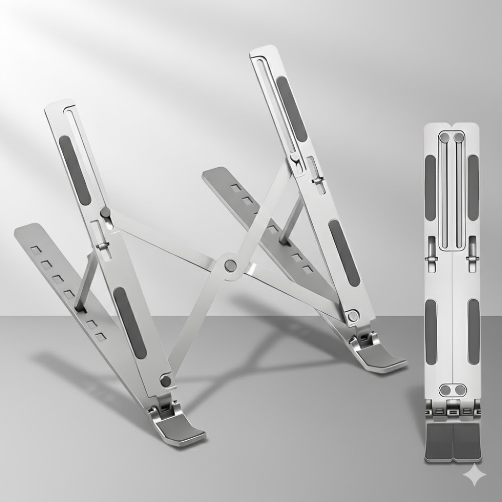 Custom branded aluminum laptop stand for corporate gifts in Dubai