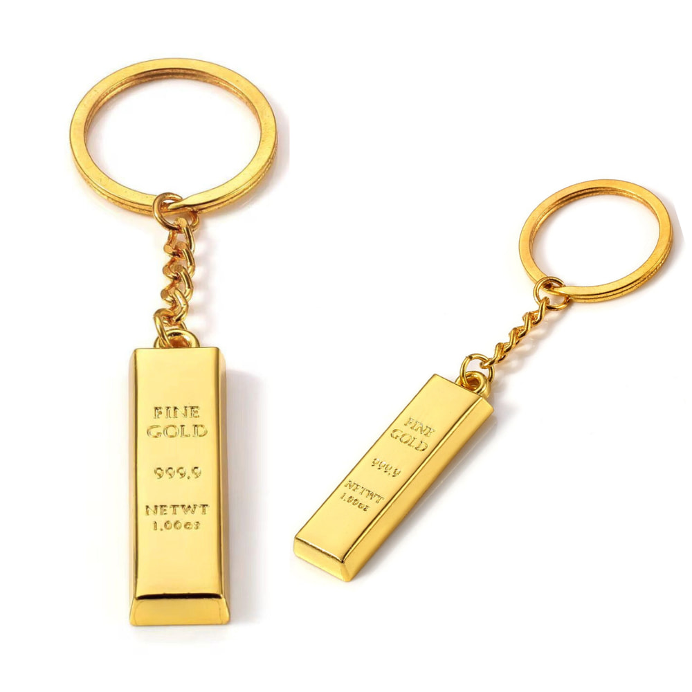 Personalized Gold Bar Keychain with Custom Logo – Dubai Souvenir
