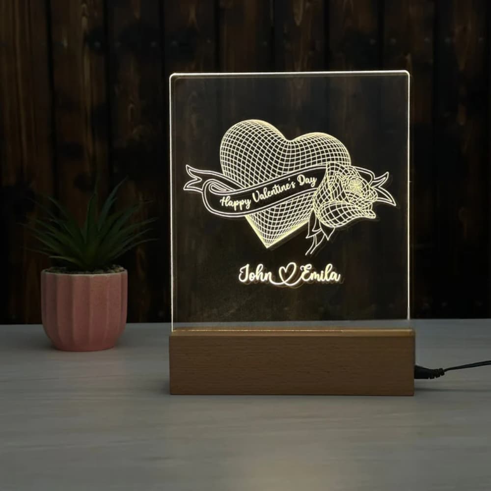Corporate Gifts in Dubai – Personalized Heart Night Lamp