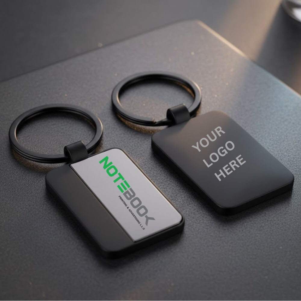 Custom personalized metal keychains with logo for corporate gifts Dubai