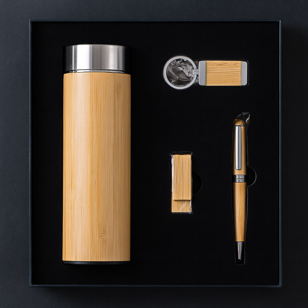 Eco friendly bamboo wooden corporate gift set Dubai UAE