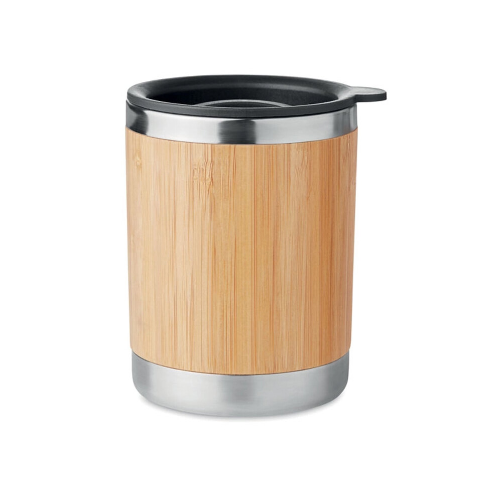 Stainless Steel Mug with Bamboo Coating - Eco-Friendly Corporate Gift by Notebook Advertising LLC in Dubai