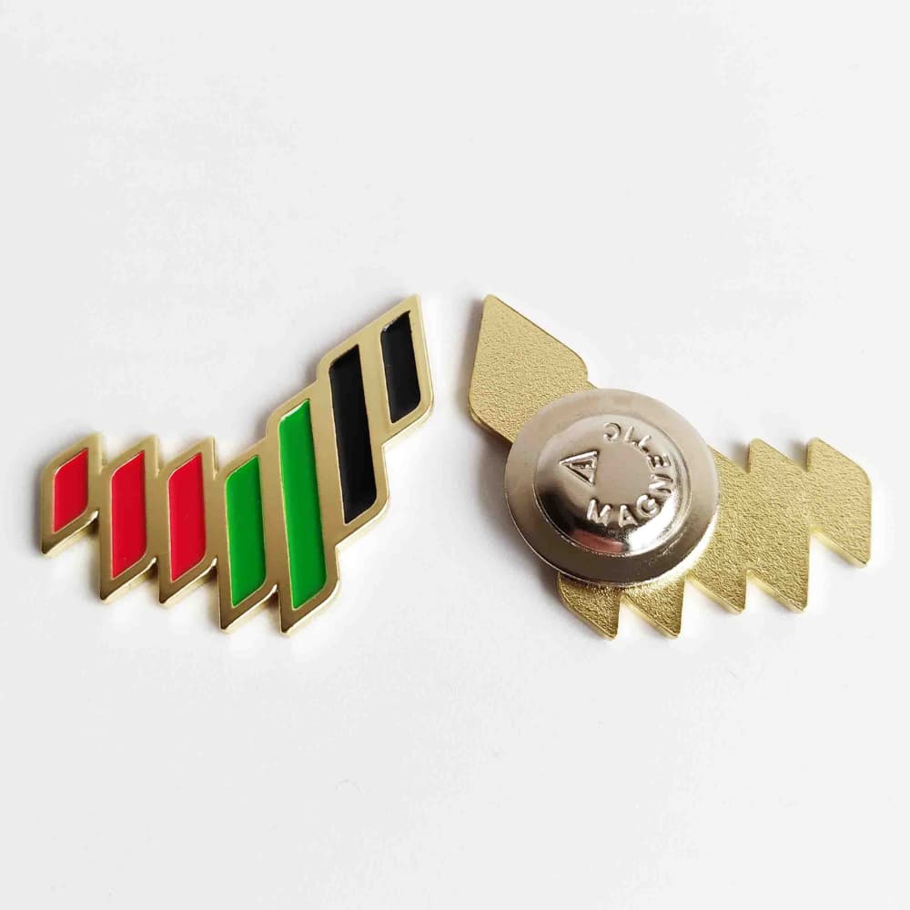 UAE National Day magnetic metal badge with Spirit of the Union design for corporate gifting