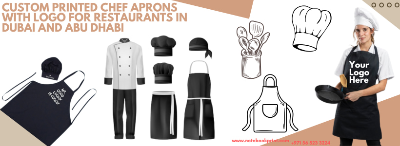 Custom printed chef aprons with logo for restaurants in Dubai and Abu Dhabi