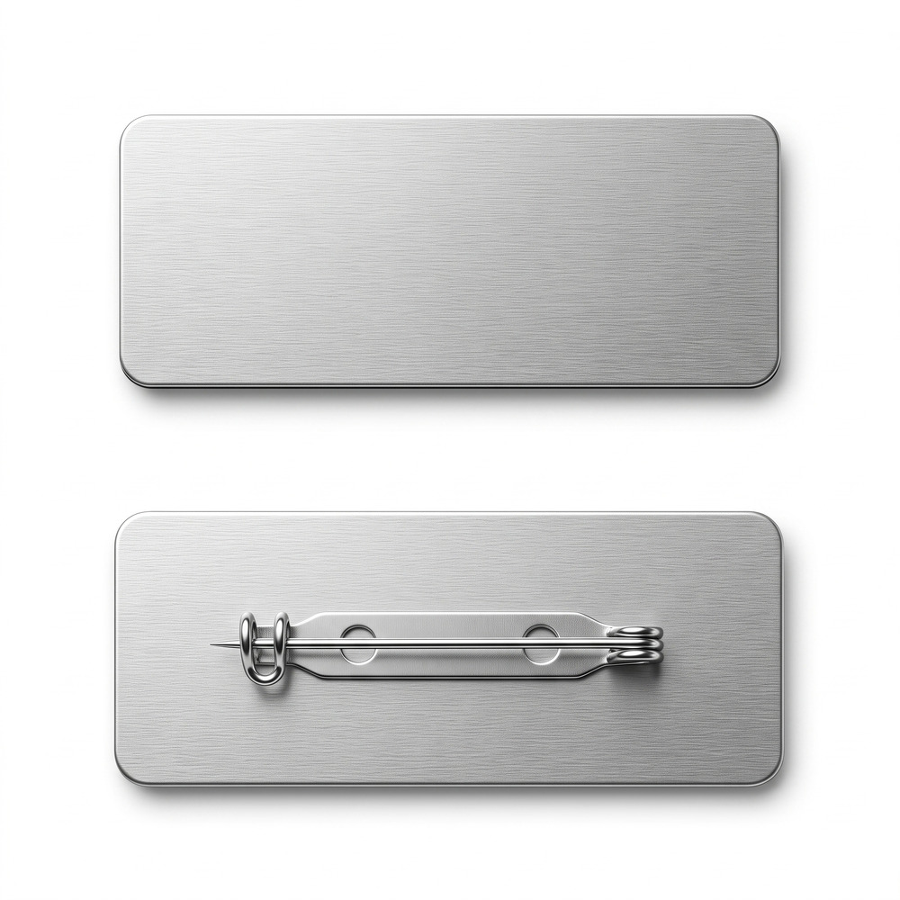 Brushed Metal Name Badge