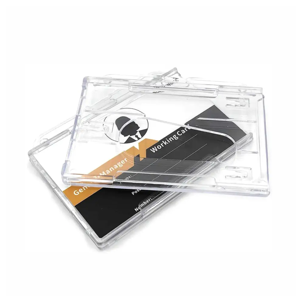 Clear Plastic ID Card Holder Horizontal