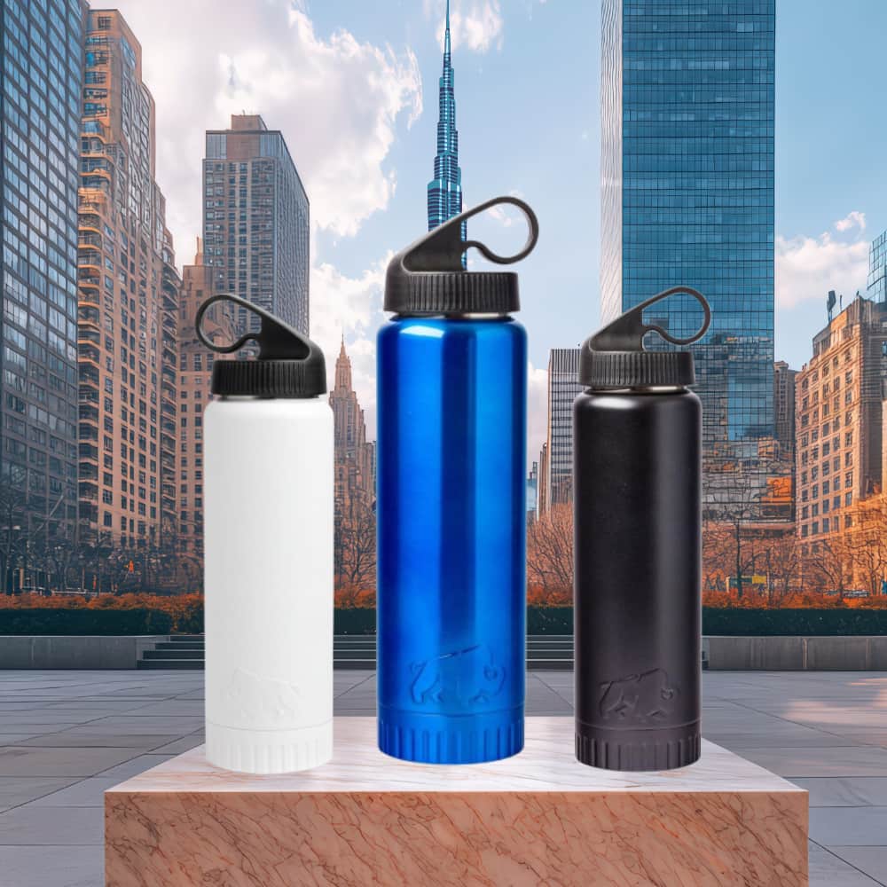 custom stainless steel water bottle with corporate logo dubai