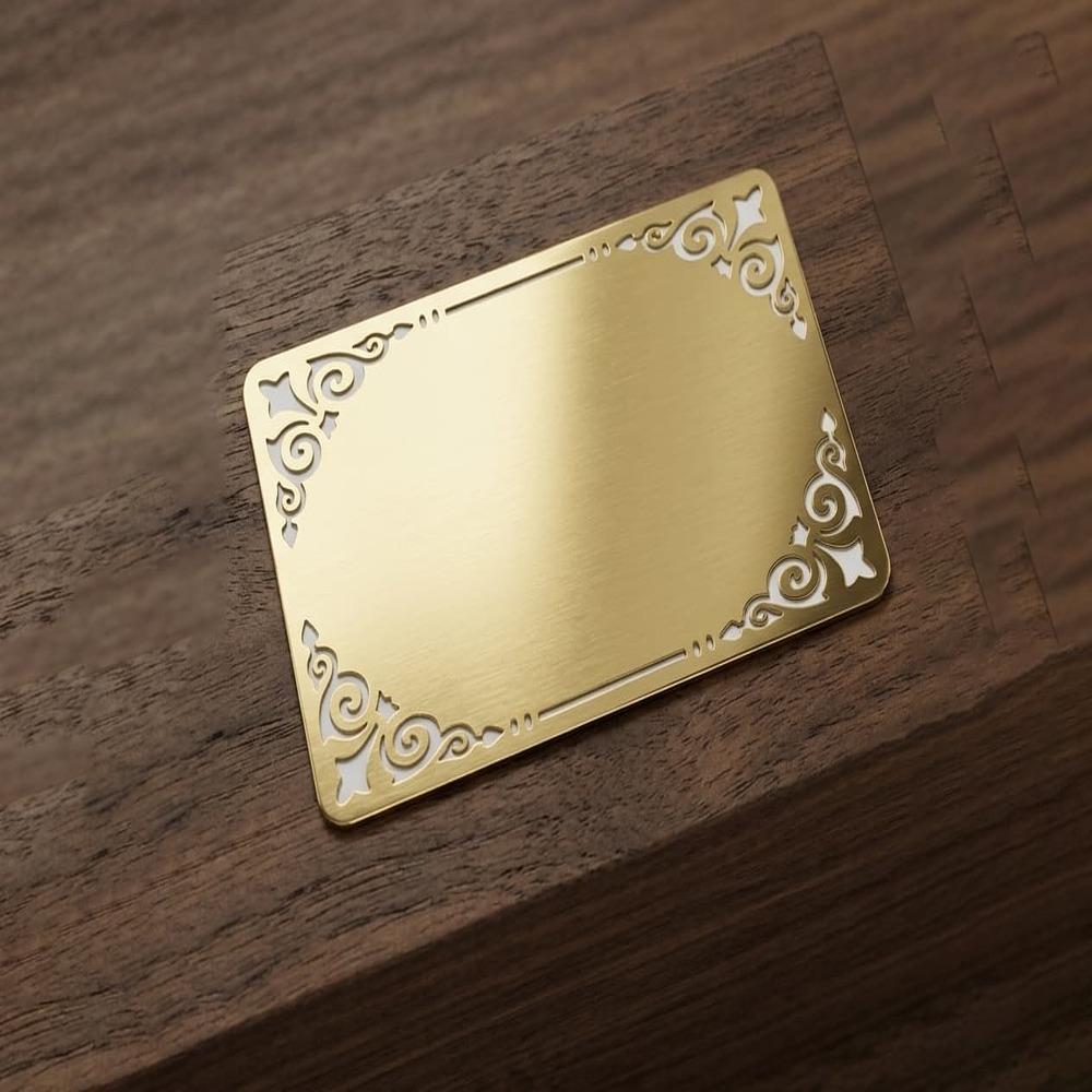 Filigree Corner Luxury Gold Metal Card