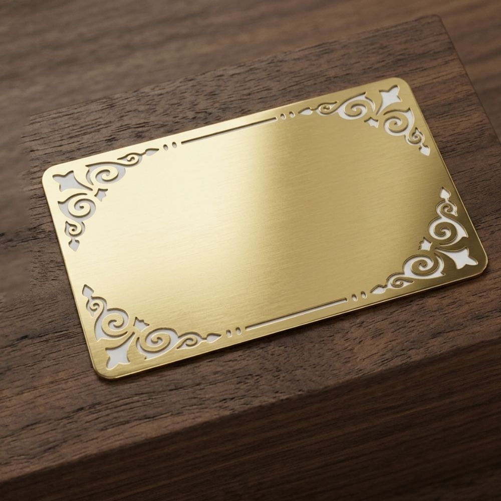 Filigree Corner Luxury Gold Metal Card