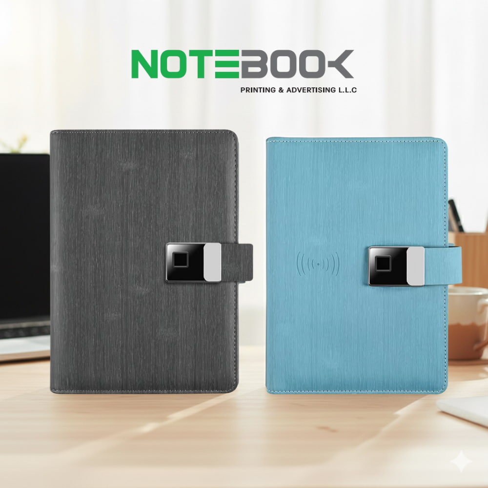 Fingerprint Lock A5 Notebook with Wireless Charging & USB Drive – Dubai Corporate Gift