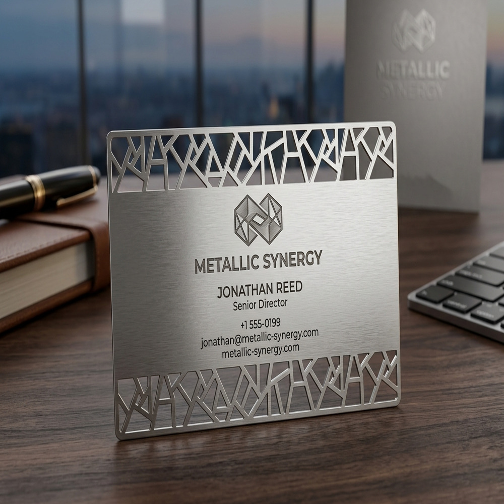 Geometric Metal Card