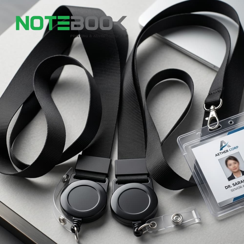 lanyard with reel badge and id card holder dubai for employees and offices