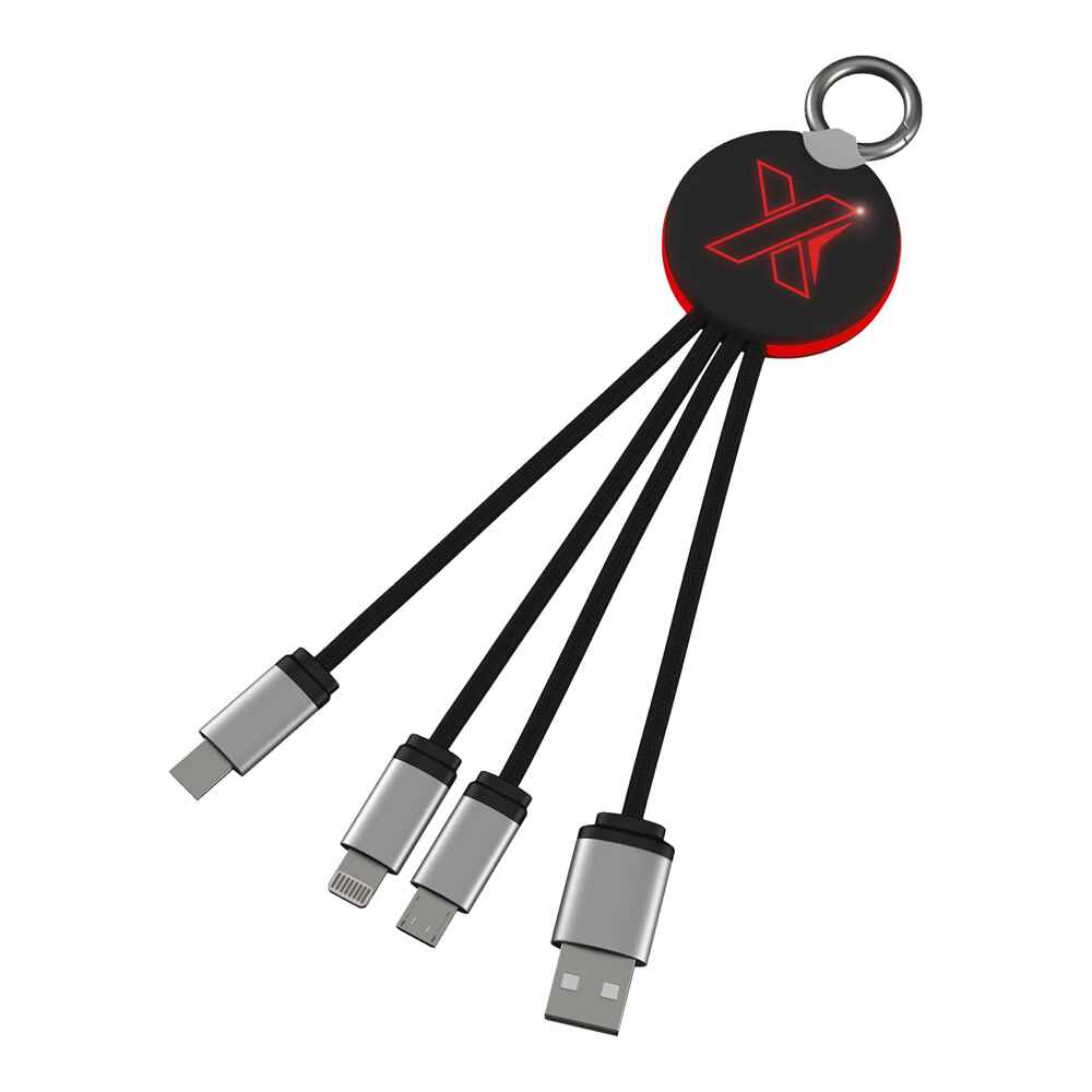 Personalized Light Up Logo Multi Charging Cable
