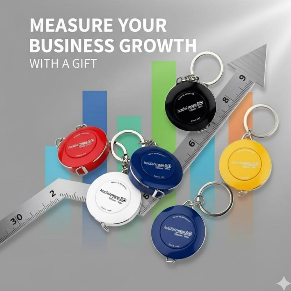 Custom Measuring Tape Keychain with Logo – Promotional Keychain Supplier Dubai