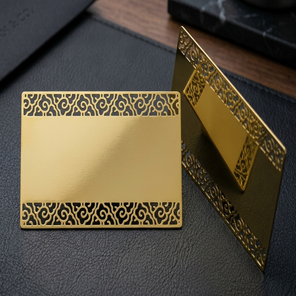 Ornate cloud Filigree Gold Metal Card