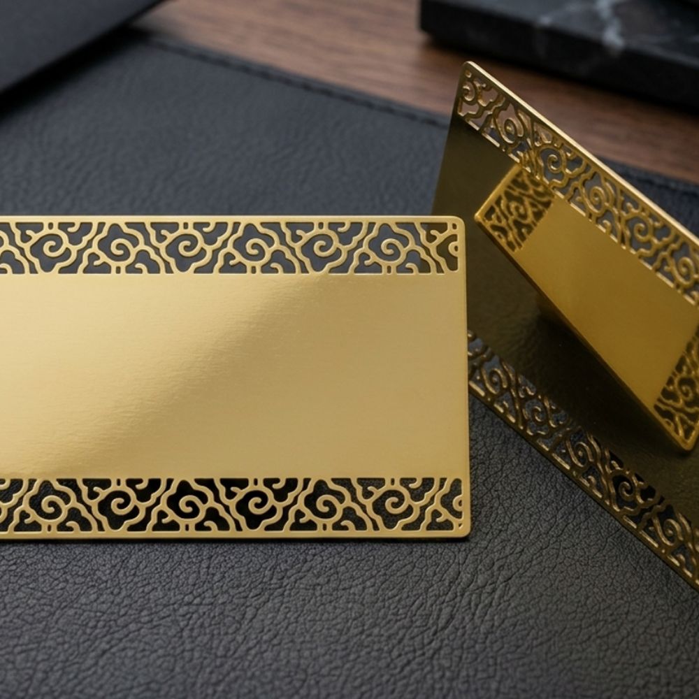 Ornate cloud Filigree Gold Metal Card