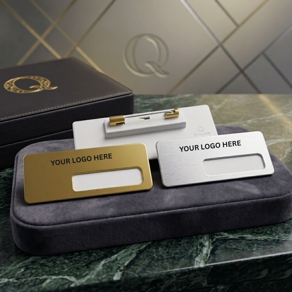 personalized name badges dubai gold pin for corporate staff