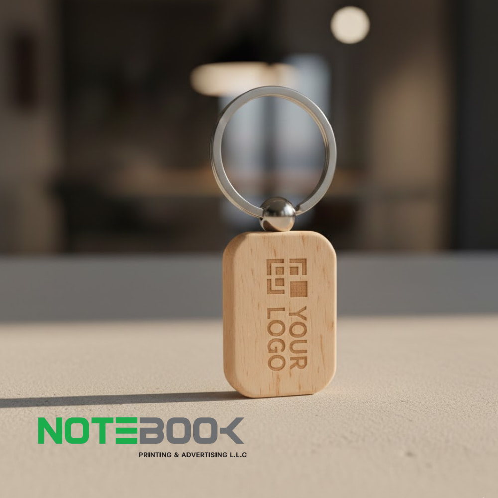 Personalized oval wooden keyring with logo for keychain printing and laser engraving