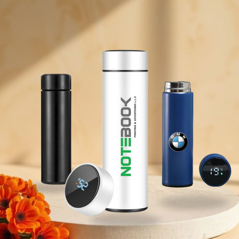 Smart temperature water bottle with LCD display and bottle branding Dubai